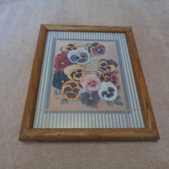 VINTAGE RETRO SWEET PANSIES PICTURE - Picture 2 of 3